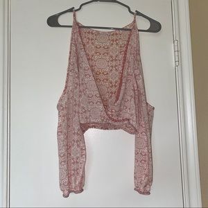 Pink and white top